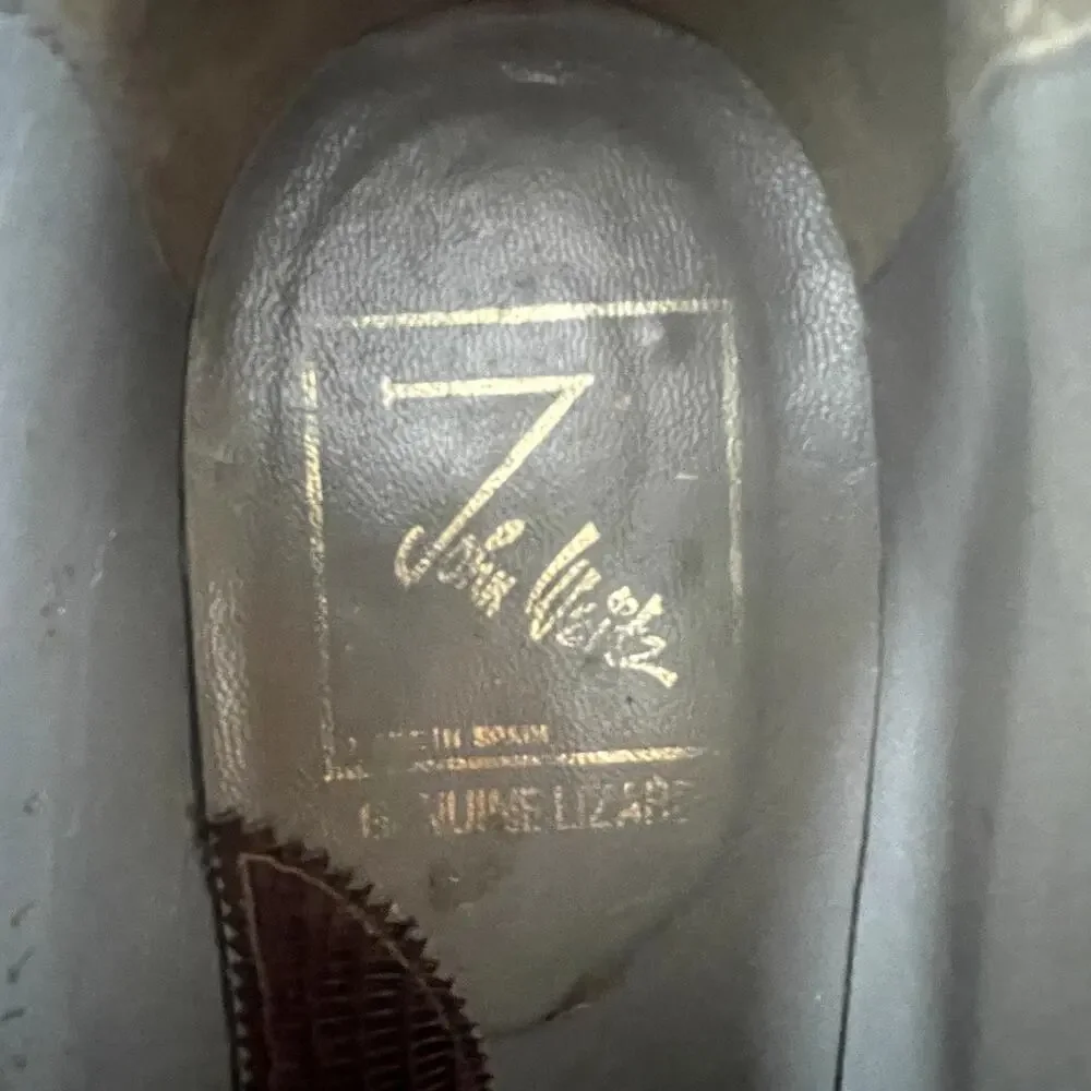 John Weitz Genuine Lizard Dress Loafers, Slip on, Pointed toe, Men's 9‎